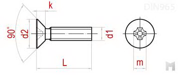 Винт с потайной головкой, крестообразный шлиц PH (Phillips) DIN 965, ГОСТ 17475, ISO 7046; Нержавеющая сталь А2 / AISI 304. Винт с потайной головкой, крестообразный шлиц PH (Phillips) DIN 965, ГОСТ 17475, ISO 7046; Нержавеющая сталь А2 / AISI 304.